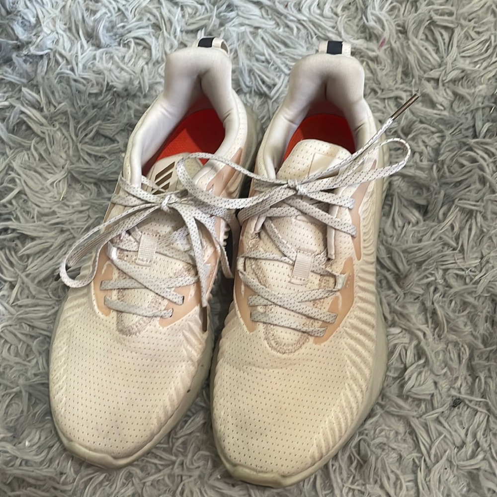 Adidas cream and gold shoes
